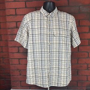 Ruff Hewn Shirt Mens Large Plaid Short Sleeve